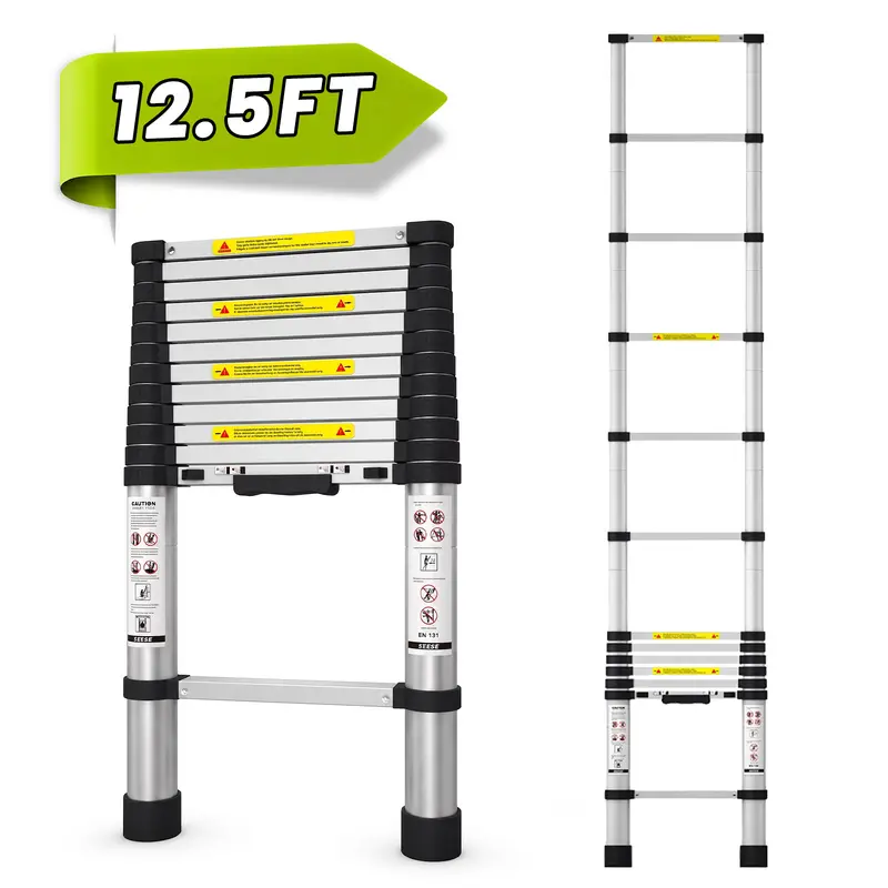 SEESE 12.5-Foot Aluminum Telescoping Ladder