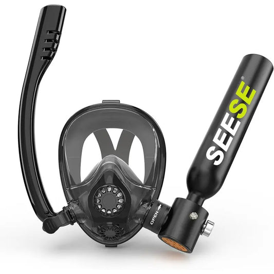 SEESE 0.5L Mini Scuba Tank with Full-Face Snorkel Mask