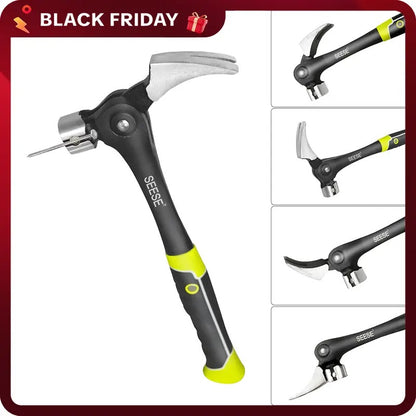 SEESE 16 oz. Indexing Claw Hammer with Magnetic Nail Starter