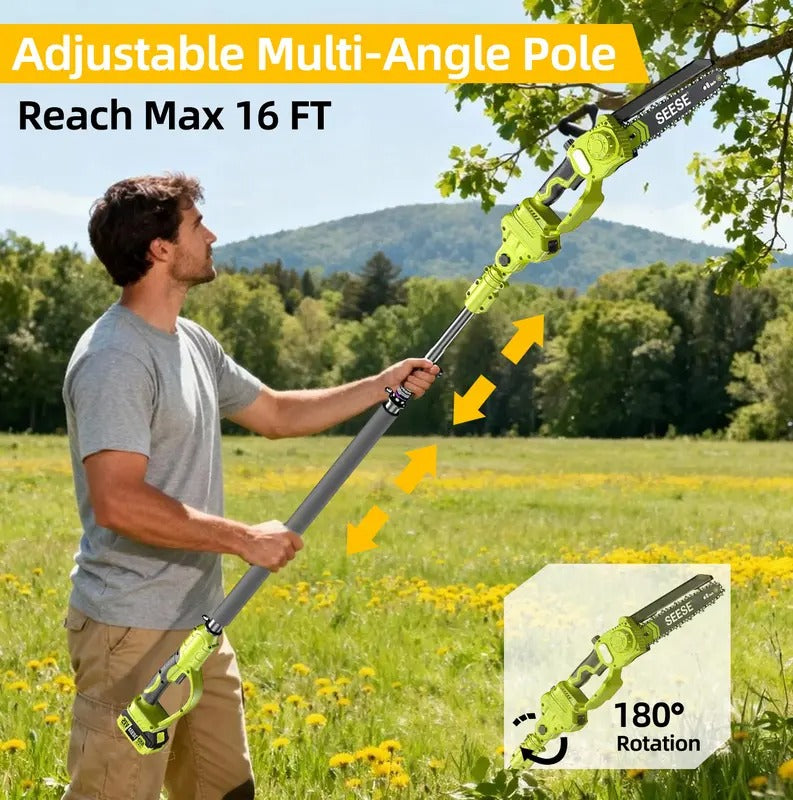 SEESE 2-in-1 Cordless Pole Saw and Mini Chainsaw
