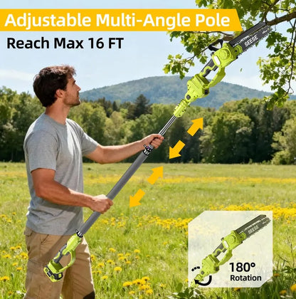 SEESE 2-in-1 Cordless Pole Saw and Mini Chainsaw