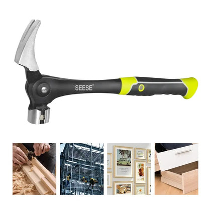 SEESE 16 oz. Indexing Claw Hammer with Magnetic Nail Starter