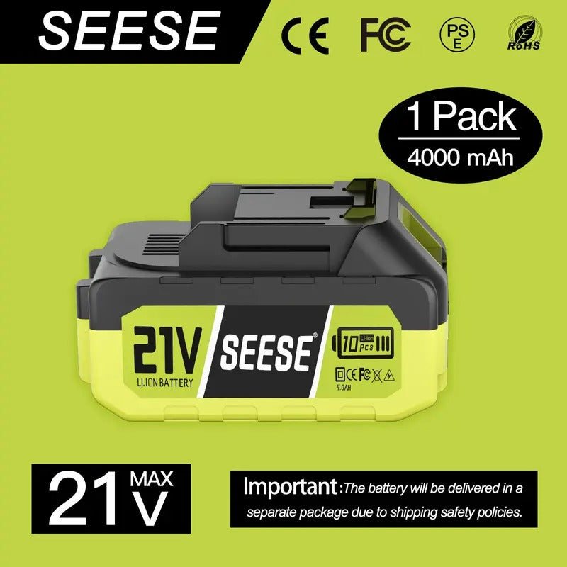 SEESE 21V Max Lithium Battery Pack Compatible with SEESE 21V Cordless Power Tools (1 Pack 21V Battery) Works with SEESE Blower Car Washer Chainsaw and Other Power Tools Gift for Thanksgiving,Christmas,New Year