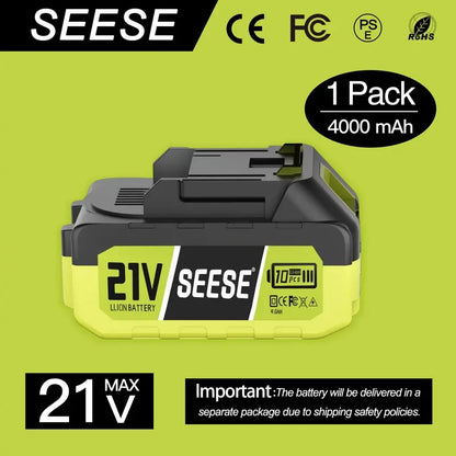 SEESE 21V Max Lithium Battery Pack Compatible with SEESE 21V Cordless Power Tools (1 Pack 21V Battery) Works with SEESE Blower Car Washer Chainsaw and Other Power Tools Gift for Thanksgiving,Christmas,New Year