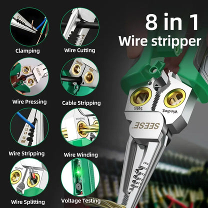 8-in-1 Wire Stripper and Cutting Pliers