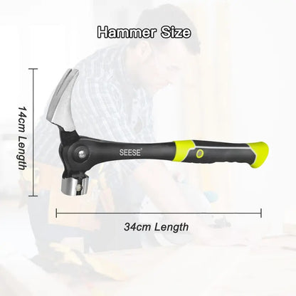 SEESE 16 oz. Indexing Claw Hammer with Magnetic Nail Starter