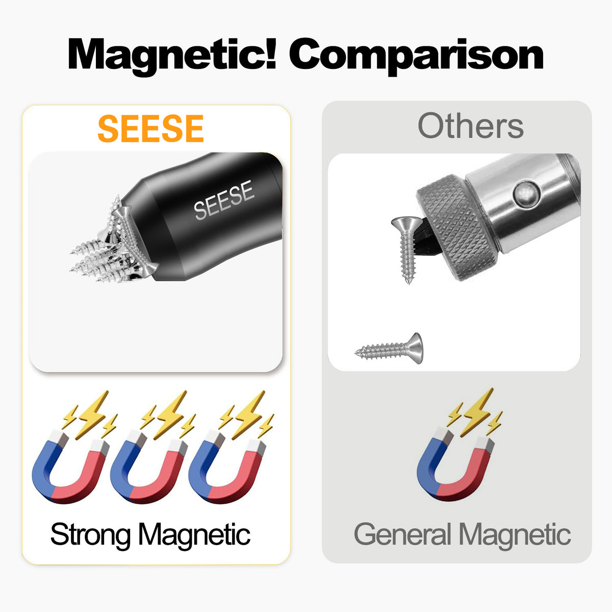 SEESE 2PCS Strong Magnetic Screw Rings – Universal 1/4(6.35mm) Fit for Hex Screwdrivers & Power Drill Bits