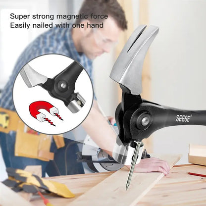 SEESE 16 oz. Indexing Claw Hammer with Magnetic Nail Starter