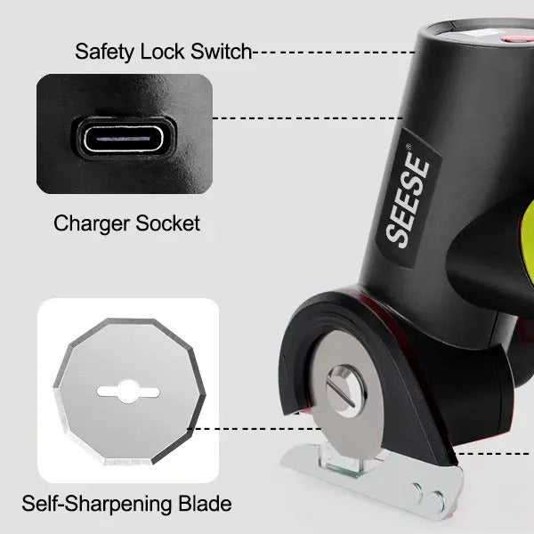 SEESE Cordless Electric Scissors for Cardboard and Fabric