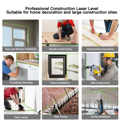SEESE 12-Line Green Laser Level with Remote Control