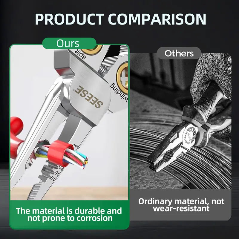 8-in-1 Wire Stripper and Cutting Pliers