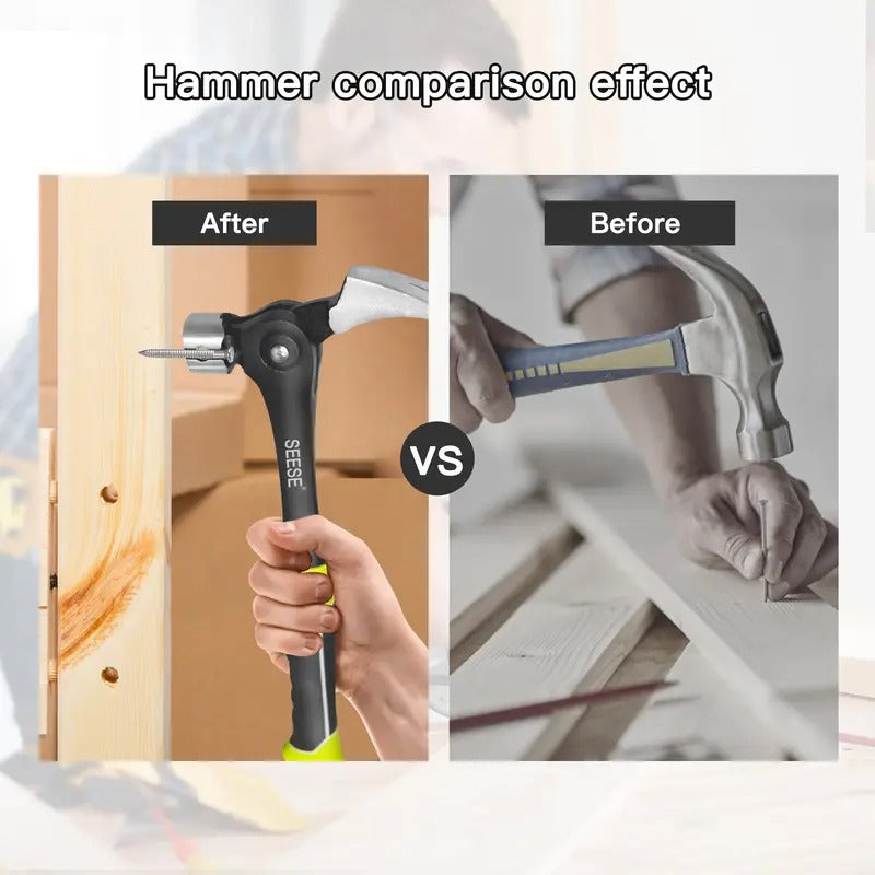 SEESE 16 oz. Indexing Claw Hammer with Magnetic Nail Starter