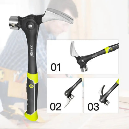 SEESE 16 oz. Indexing Claw Hammer with Magnetic Nail Starter