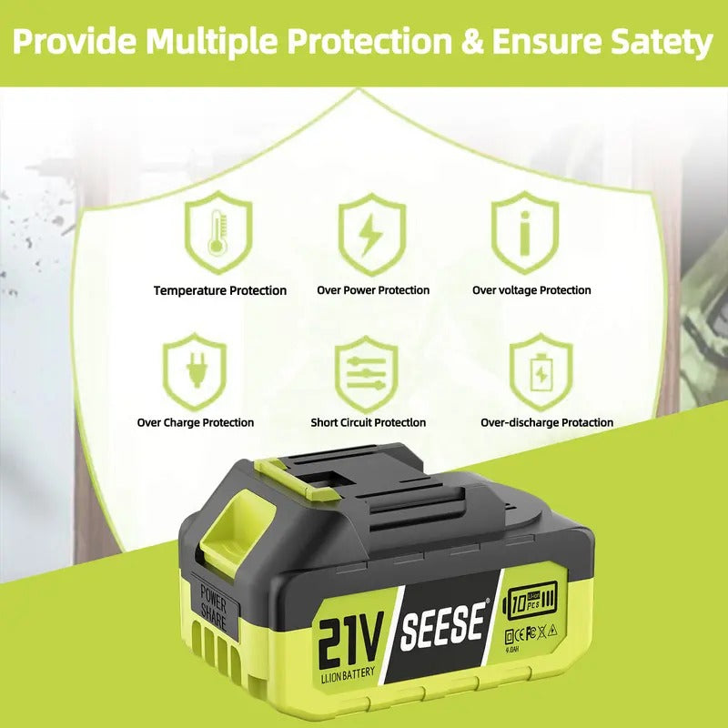 SEESE 21V Max Lithium Battery Pack Compatible with SEESE 21V Cordless Power Tools (1 Pack 21V Battery) Works with SEESE Blower Car Washer Chainsaw and Other Power Tools Gift for Thanksgiving,Christmas,New Year