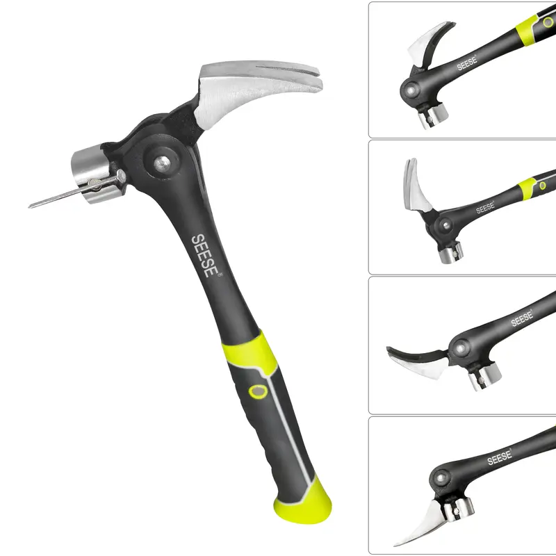 SEESE 16 oz. Indexing Claw Hammer with Magnetic Nail Starter