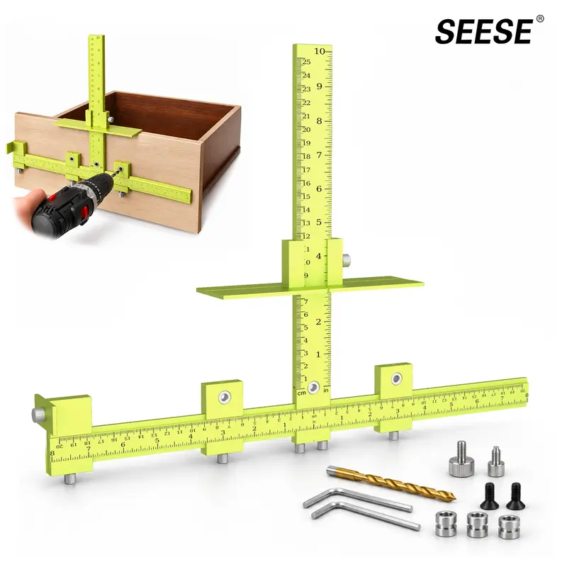 SEESE Adjustable Cabinet Hardware Jig for Knobs and Pulls