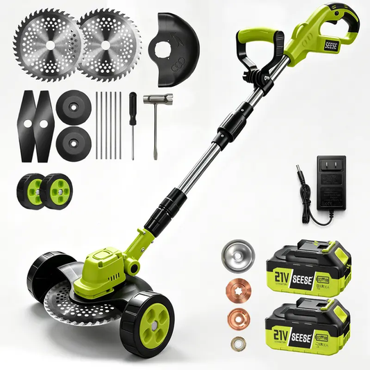 SEESE Cordless Grass Trimmer and Edger with Interchangeable Blades